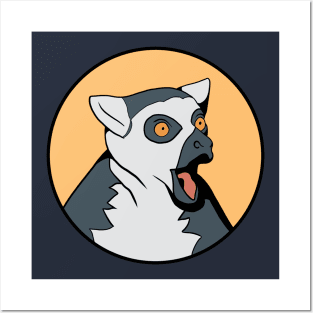 Excited Lemur - Funny Animal Design Posters and Art